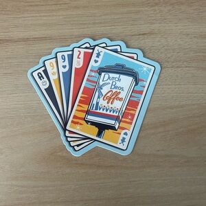 Dutch Bros Colorful Playing Card Stickers